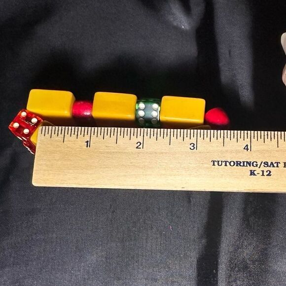 Vintage 40/50s Mah jong Butterscotch Bakelite statement bracelet - Picture 6 of 6